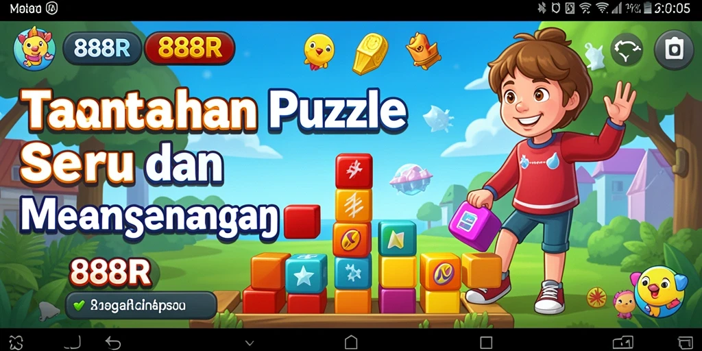 Screenshot dari gameplay puzzle 888R yang menantang dan seru.