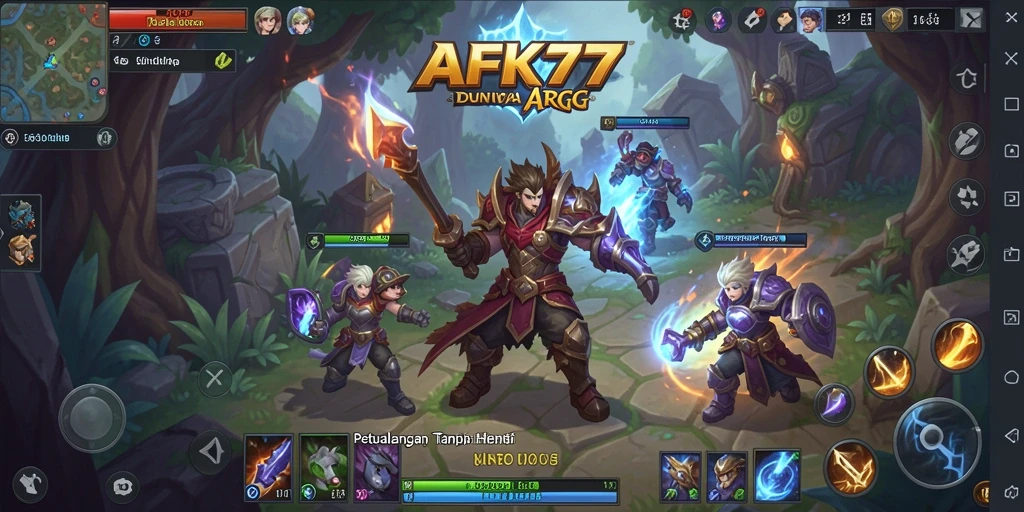 Tampilan gameplay ARPG AFK77 yang mendebarkan dan penuh aksi.