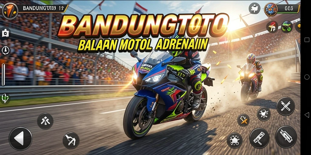 Gameplay seru BANDUNGTOTO dengan balapan motor mendebarkan.