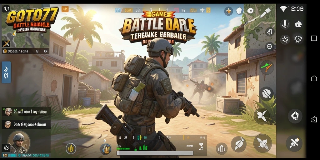 Tangkapan layar GOTO77 menunjukkan aksi menegangkan dalam pertempuran Battle Royale.