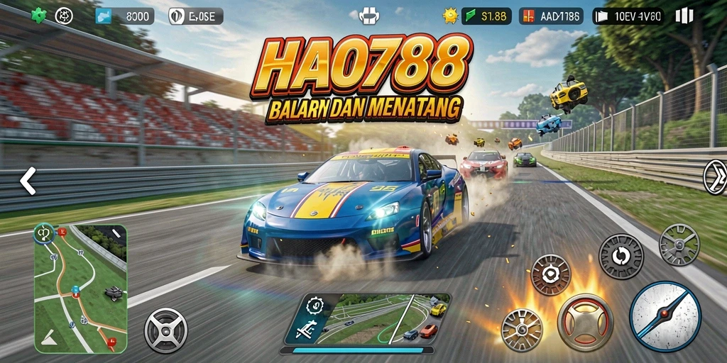 Tampilan permainan balapan yang seru dan menegangkan dari HAO788.