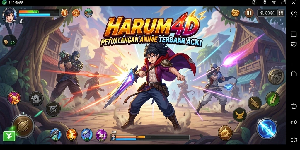 Tampilan menarik dari gameplay HARUM4D yang penuh aksi dan karakter Anime.