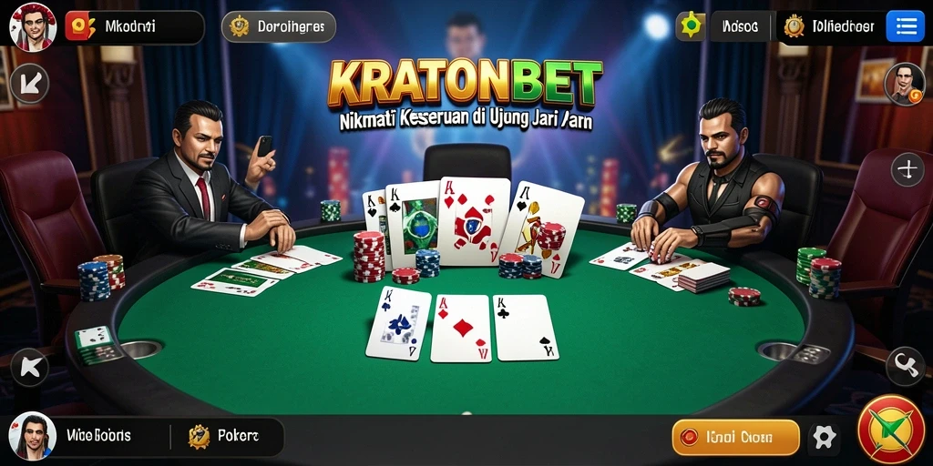 Screenshot utama KRATONBET menunjukkan momen seru permainan Poker.