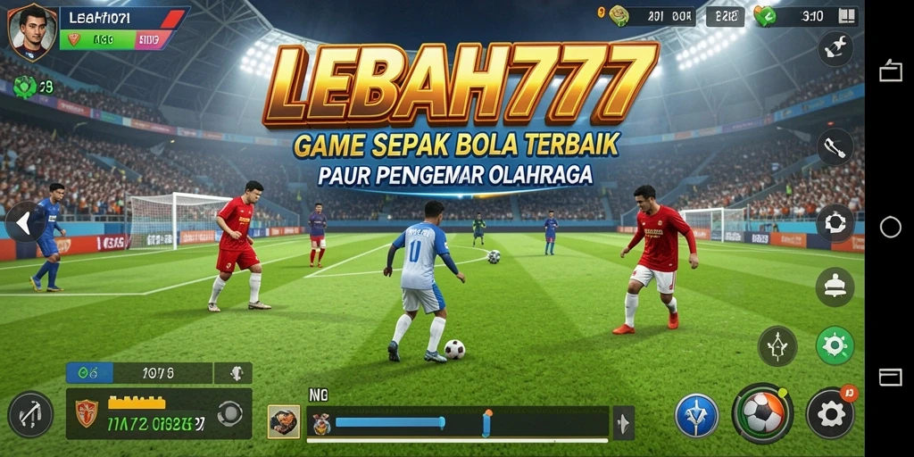 Screenshot LEBAH777 menampilkan aksi seru pertandingan sepak bola.