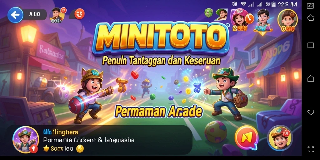 Tampilan gameplay MINITOTO yang seru dan dinamis di dalam permainan arcade.
