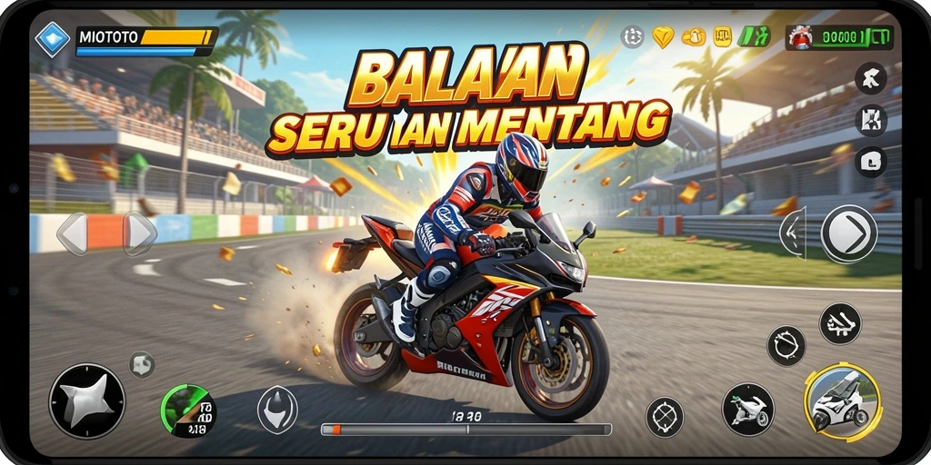 Gameplay seru balapan motor di MIOTOTO.