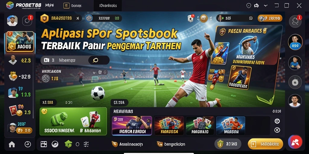 Tampilan utama aplikasi PROBET88 dengan berbagai pilihan taruhan olahraga.