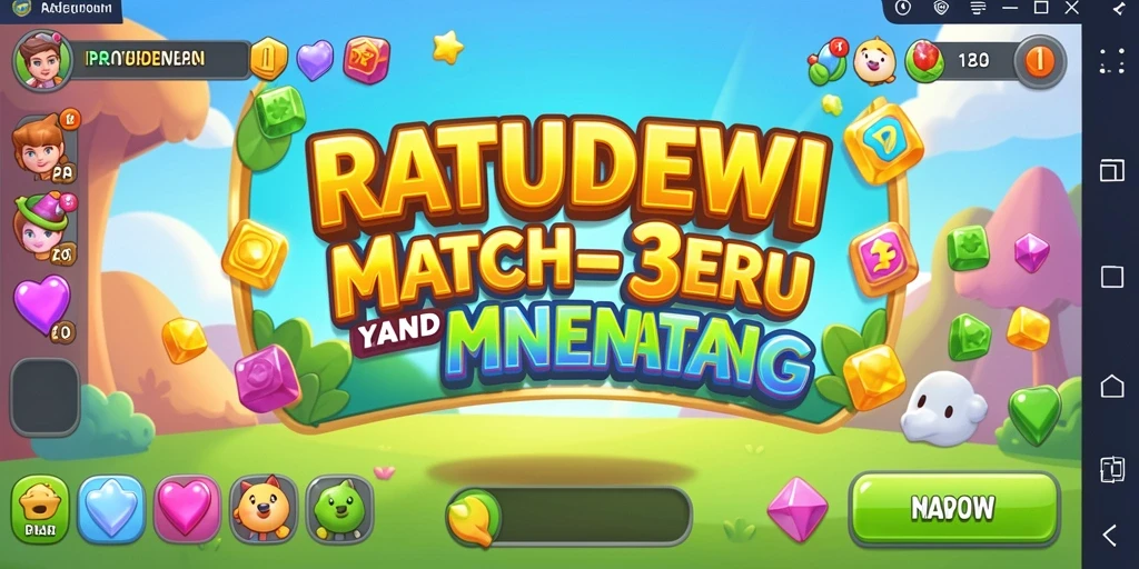 Tampilan gameplay menarik di RATUDEWI dengan kombinasi permata Match-3.
