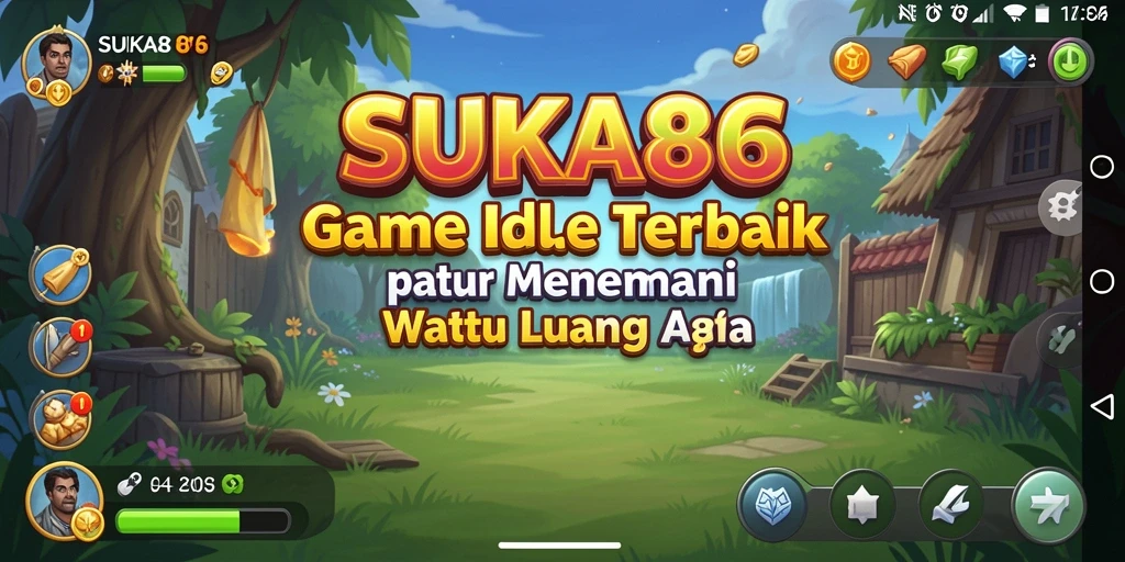 Tampilan gameplay SUKA86 dengan karakter yang bekerja secara otomatis.