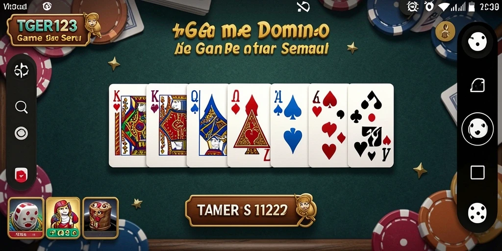 Tampilan gameplay seru TGER123 yang menampilkan aksi permainan Domino.